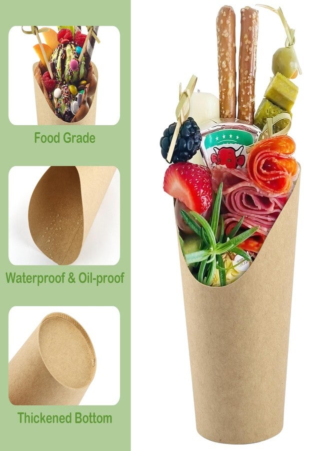 Coidea 50 Pcs Charcuterie Cups with 100 Cocktail Picks, Disposable 12oz Kraft Paper Snack Cup, Appetizer Cups for Parties - Image 5