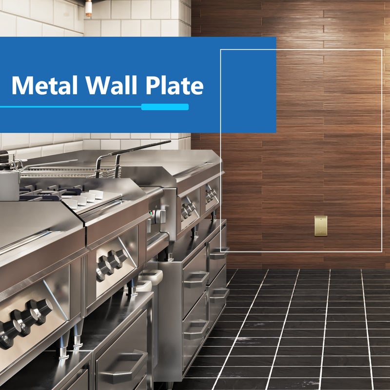 LIDER Blank Metal Wall Plate, Stainless Steel Blank Outlet Cover, Corrosion Resistant, Mid-Size 1-Gang 4.88" x 3.11", 201 Stainless Steel, LMWP-01M-BB, Brushed Brass - Image 2