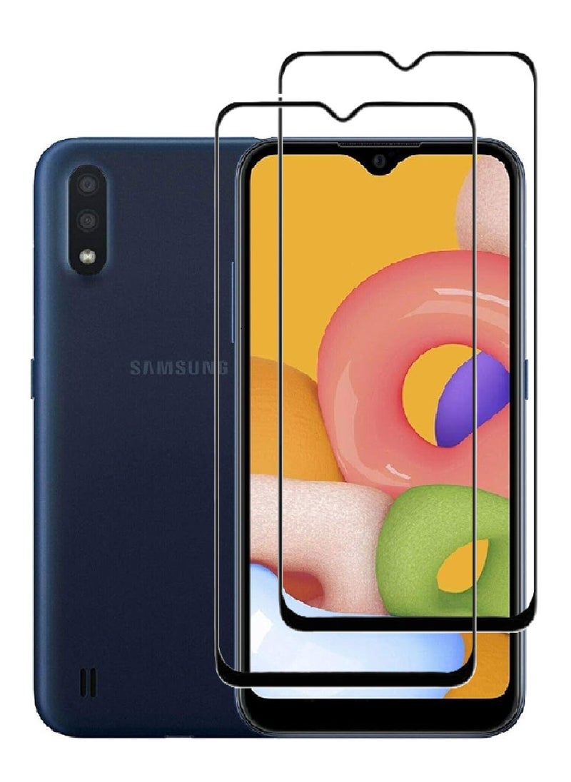 AINA 2 Pieces Tempered Glass Screen Protector 5D Designed For Samsung Galaxy A01 Full Glue Edge to Edge Full Screen Coverage And Bubble Free - Image 1