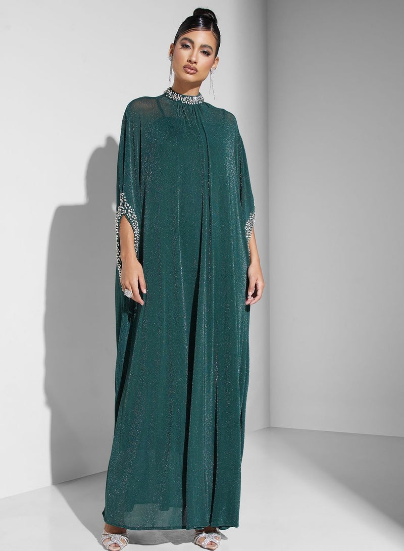 Embellished Emerald Dress