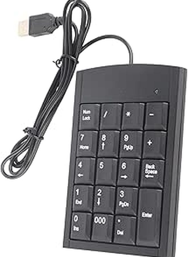 Black USB Numeric Keypad Portable 19 Keys Number Pad - Image 1