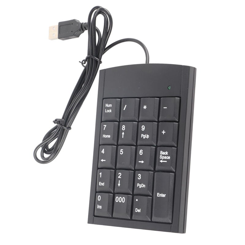 Black USB Numeric Keypad Portable 19 Keys Number Pad - Image 2