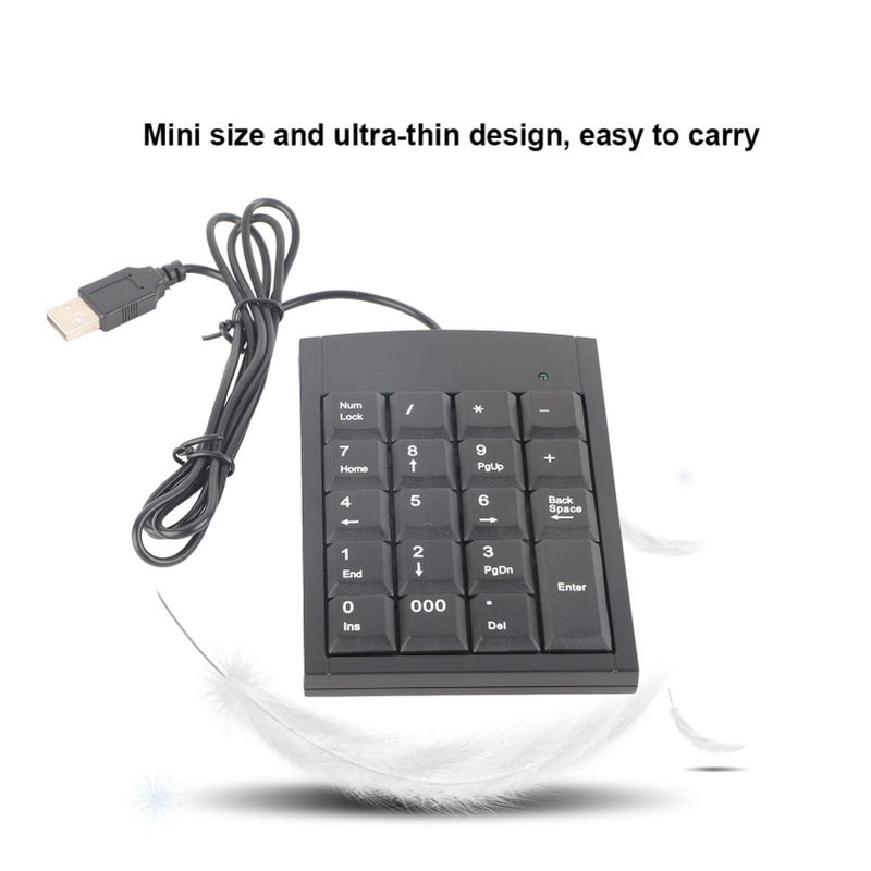 Black USB Numeric Keypad Portable 19 Keys Number Pad - Image 4
