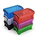 BTSKY 6 Colors Small Plastic Storage Box with Locking Lid Clear Plastic Organizer and Assorted Color Boxes Hold Crafts, - Image 2