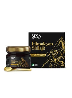 Sesa راتنج شيلاجيت/شيلاجيت الهيمالايا 20 جم - 100% أيورفيدا يساعد على تعزيز القوة والقدرة على التحمل والمناعة - 60%+ حمض الفولفيك | يحتوي على شهادة مختبر  - Image 1