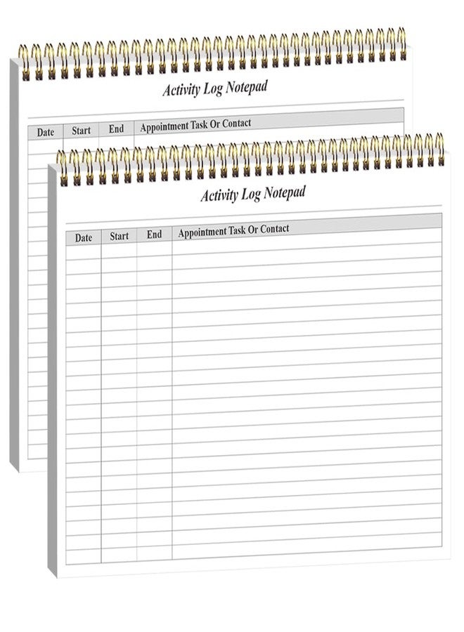 Getvow (2-Pack) Activity Log Notepad - Spiral Activity Log Book for Business Work, Undated Weekly To Do List Notepad, Organized Time Spending, Appointment or Contact, Total in 104 Sheets, 100gsm Paper, 8.5" - Image 1