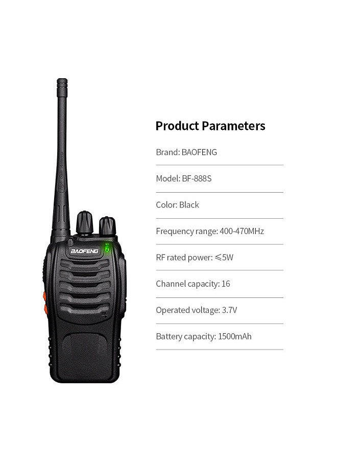 Baofeng - BAOFENG BF-888S UHF 400-470MHz FM Transceiver Two-way Radio Portable Handheld Walkie Talkie Long Distance 2PCS UK Plug - Image 1