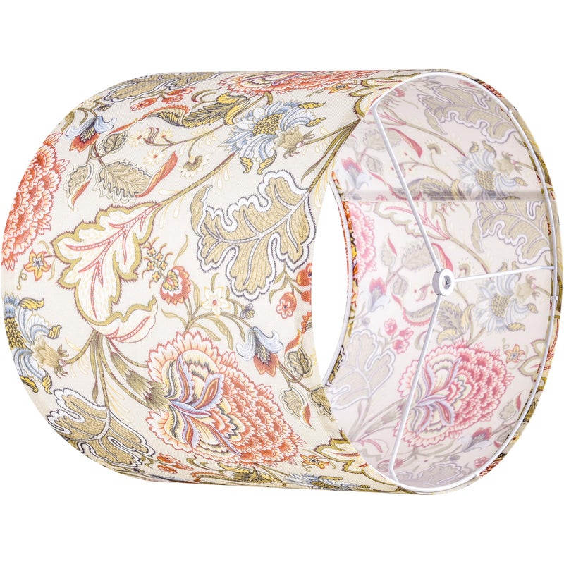 GO&SO Set of 2 Small Tall Lamp Shades, 10" Top X 10" Bottom X 10" High Drum Lamp Shade Printing Flowers Plants -Lampshades for Floor Lamps,Table Lamp, Modern Lamp Shade Replacement, Assembly Required - Image 5
