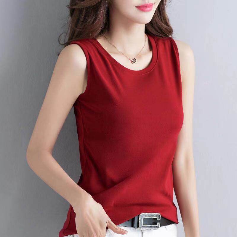100% pure cotton vest for women's summer outerwear 2025 plus size loose breathable morning run sleeveless versatile undershirt for women - Image 2