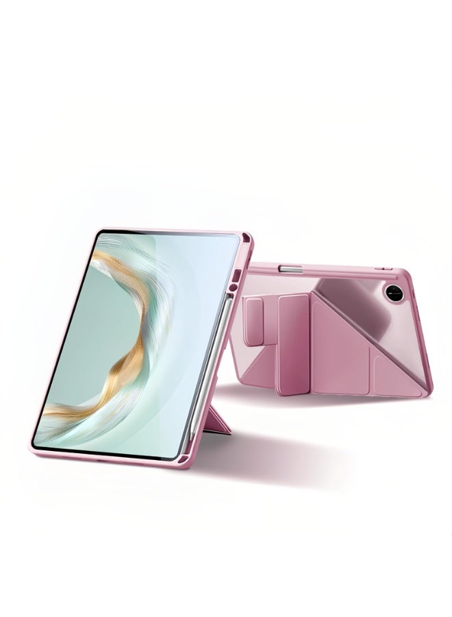 general Case Compatible with Huawei MatePad Pro 12.2 inch 2025, Transparent Acrylic Backplate Protective Case with Pen Slot, Shockproof Y-Fold Stand, Auto Sleep Function - Image 1
