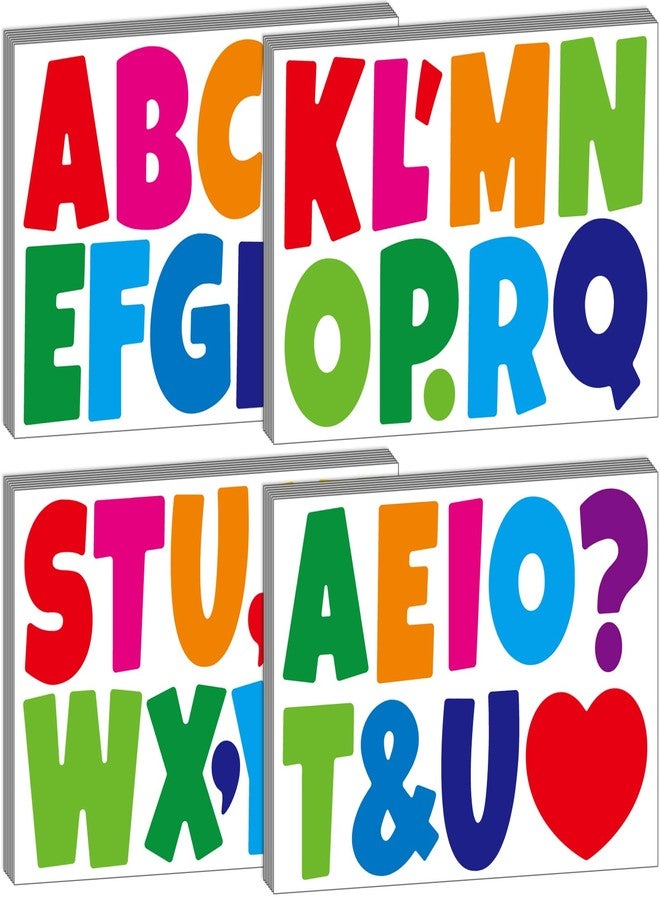 Bemeol Bulletin Board Letters 294 Pieces 4 Inch Letter Stickers Alphabet Cutout Letter for Bulletin Board Display Home Classroom Decor(Colorful) - Image 1