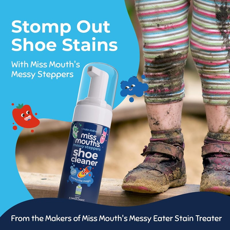 Miss Mouth's Messy Steppers Shoe Cleaner - 4oz Foaming Stain Remover for All Shoe Types - Image 2