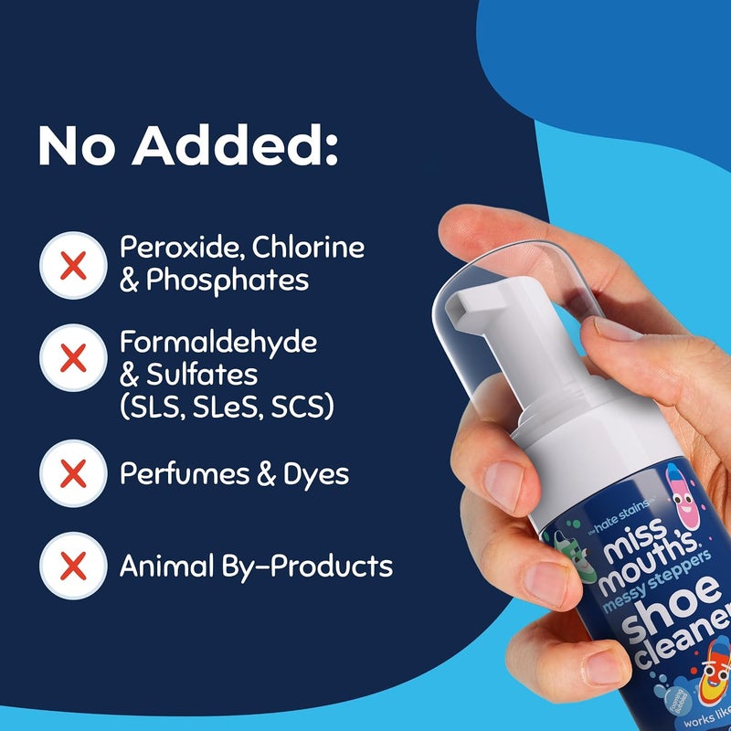 Miss Mouth's Messy Steppers Shoe Cleaner - 4oz Foaming Stain Remover for All Shoe Types - Image 5