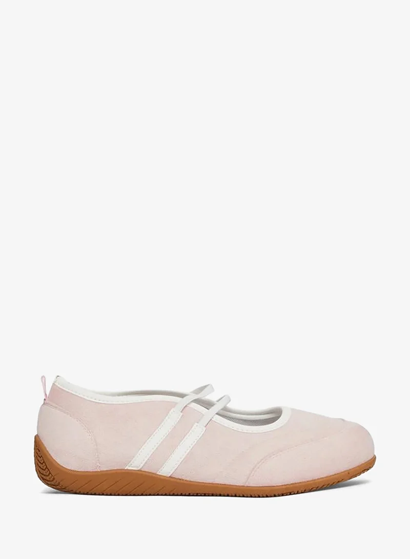 Pink Microsuede Mary Jane Sneakers