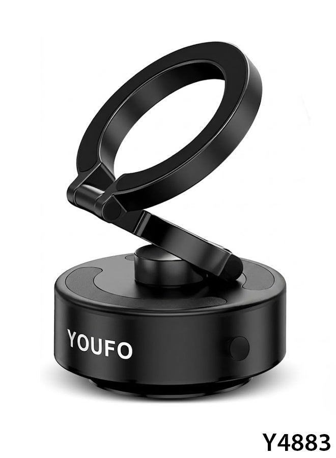 YOUFO Electric Vacuum Suction Phone Holder Y4883 Dashboard Mount 360 Degree Rotation Strong Suction Base Foldable Design Universal Mobile Stand ERPCY4883 - Image 1