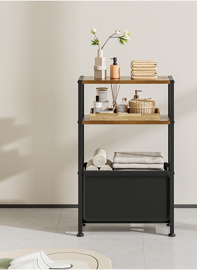 Generic - Narrow Side Table, Slim End Tables with Fabric Drawer and Storage, Skinny Table with Magazine Holder for Small Spaces, Thin Sofa Beside Table Nightstand Table for Living Room, Bedroom - Image 1