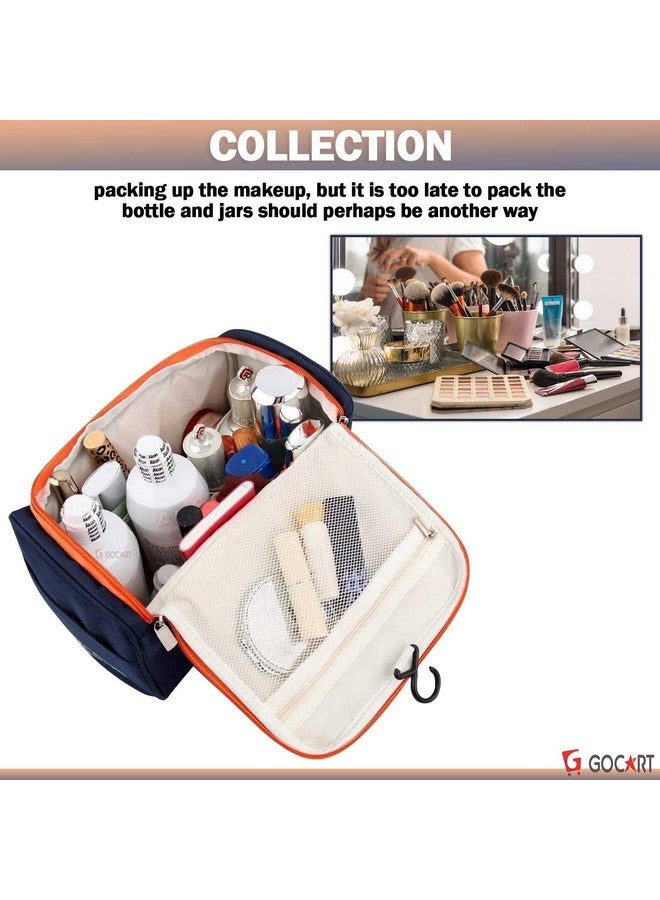 GOCART WITH G LOGO Portable Mini Hanging Travel Makeup Organizer (Blue&Orange) - Image 4