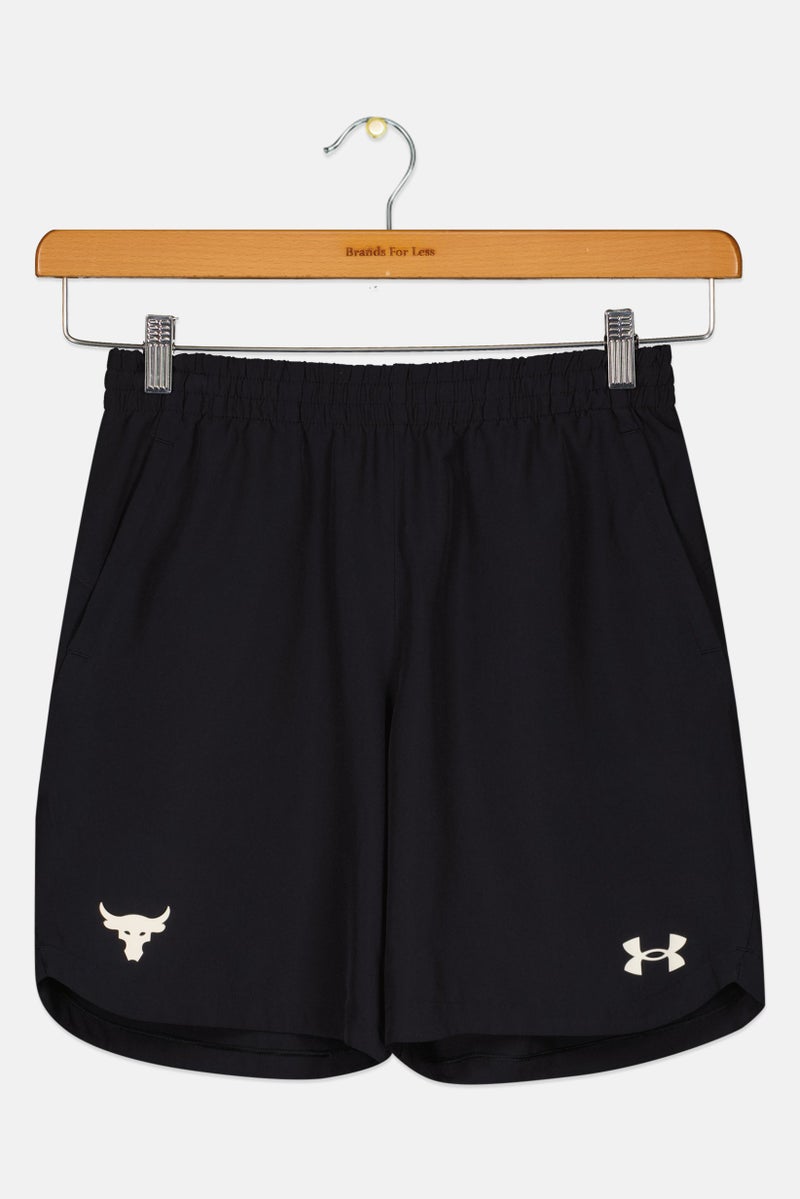 UNDER ARMOUR Kids Boy Drawstring Training Shorts, Black - Image 2