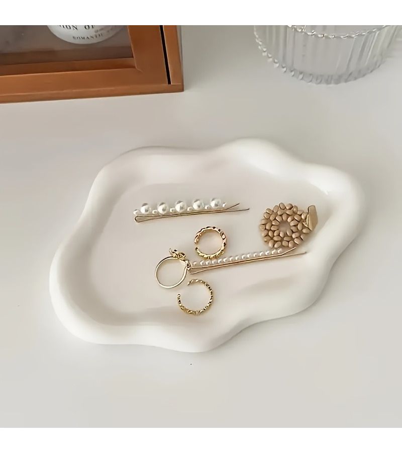 2pcs White Cloud Shaped Jewelry Tray Storage For Cosmetics Keys Small Items - Image 5