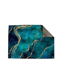 Sea Green Abstract Centerpiece Rug, Fabric, Rectangle