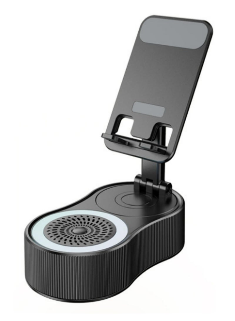 5 in 1 Phone Holder Stand With LED Light Bluetooth Speaker Adjustable Tablet Bracket Support Wireless Loudspeaker 360 Degree Rotating Holder With Lifting Function Power Bank Ambient Light - Image 1