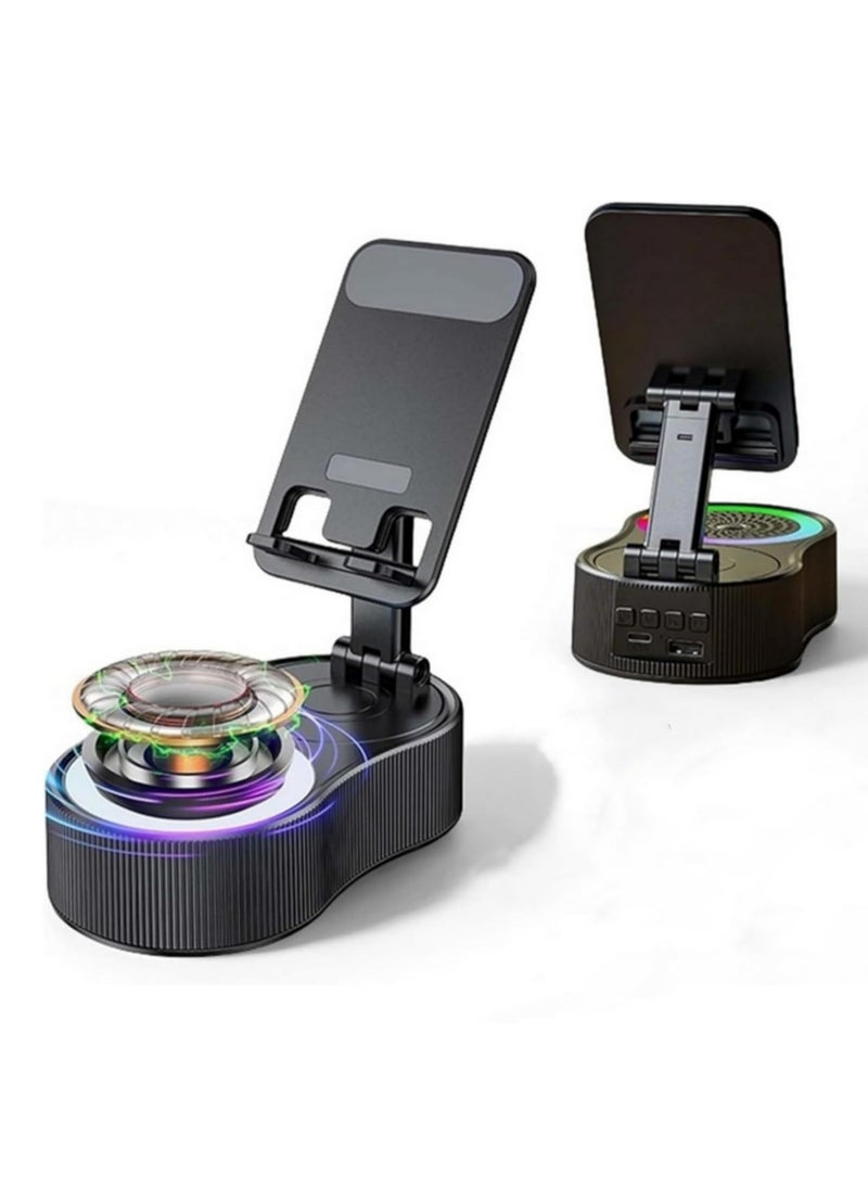 5 in 1 Phone Holder Stand With LED Light Bluetooth Speaker Adjustable Tablet Bracket Support Wireless Loudspeaker 360 Degree Rotating Holder With Lifting Function Power Bank Ambient Light - Image 2
