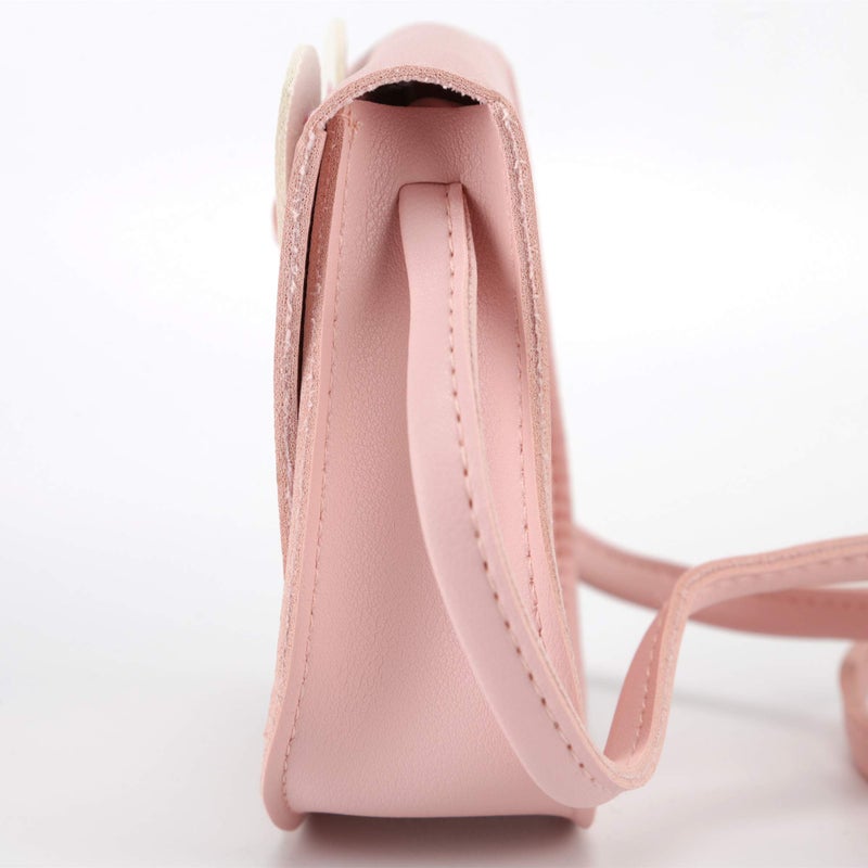 Ondeam Little Rabbit Ear Bow Crossbody Purse,PU Shoulder Handbag for Kids Girls Toddlers(Pink) - Image 3