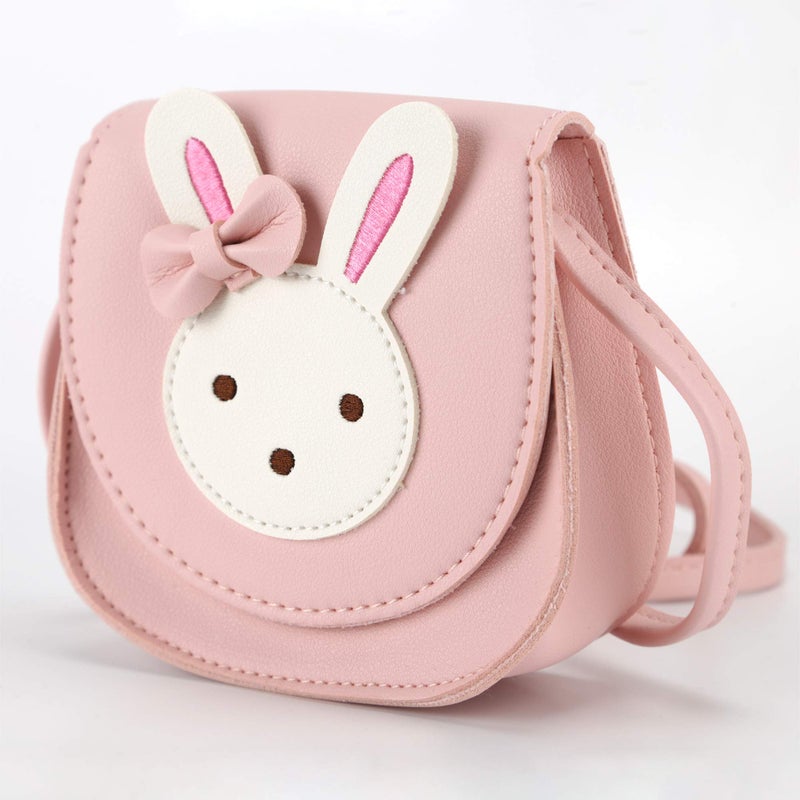 Ondeam Little Rabbit Ear Bow Crossbody Purse,PU Shoulder Handbag for Kids Girls Toddlers(Pink) - Image 2