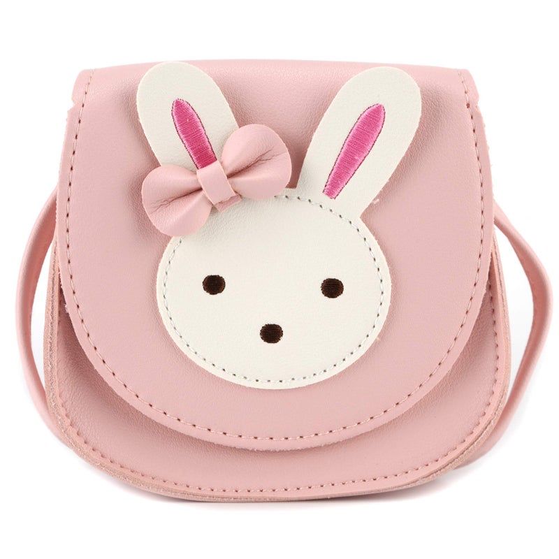 Ondeam Little Rabbit Ear Bow Crossbody Purse,PU Shoulder Handbag for Kids Girls Toddlers(Pink) - Image 1