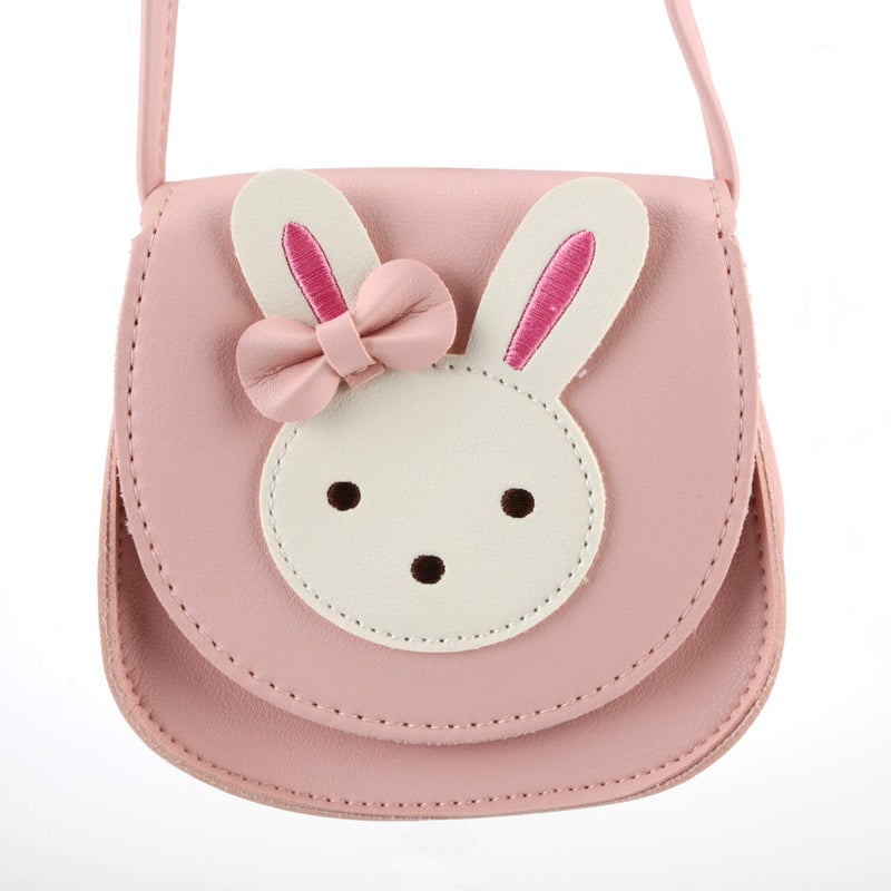 Ondeam Little Rabbit Ear Bow Crossbody Purse,PU Shoulder Handbag for Kids Girls Toddlers(Pink) - Image 5