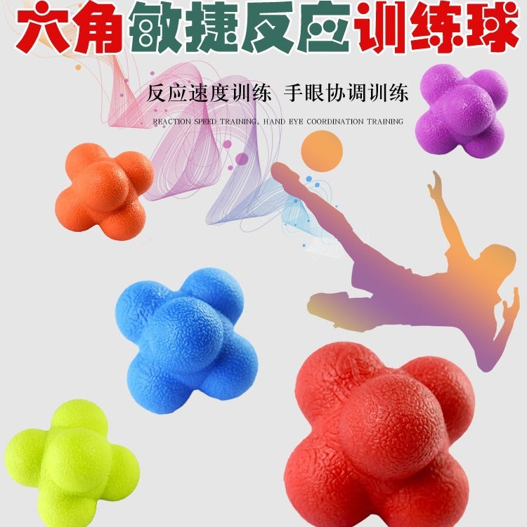 Yiwu Toy Hexagonal Ball High Elastic Reaction Ball Agility Ball Direction Changing Ball Speed Ball Exercise Reaction Ability - Image 2