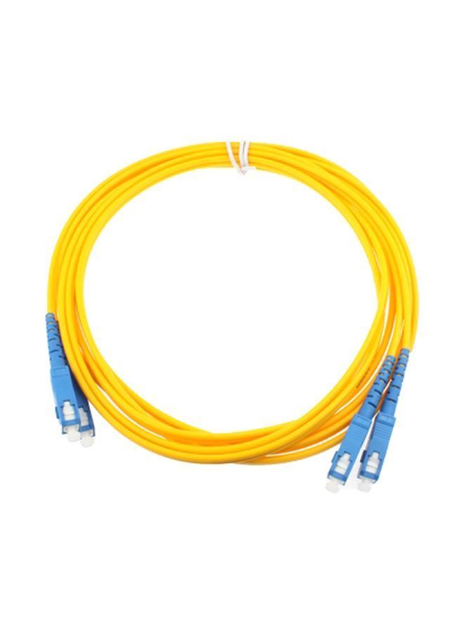NIBEMINENT Dual-Core Single Mode Fiber Optic Jumper 3meter Blue/Yellow - Image 1
