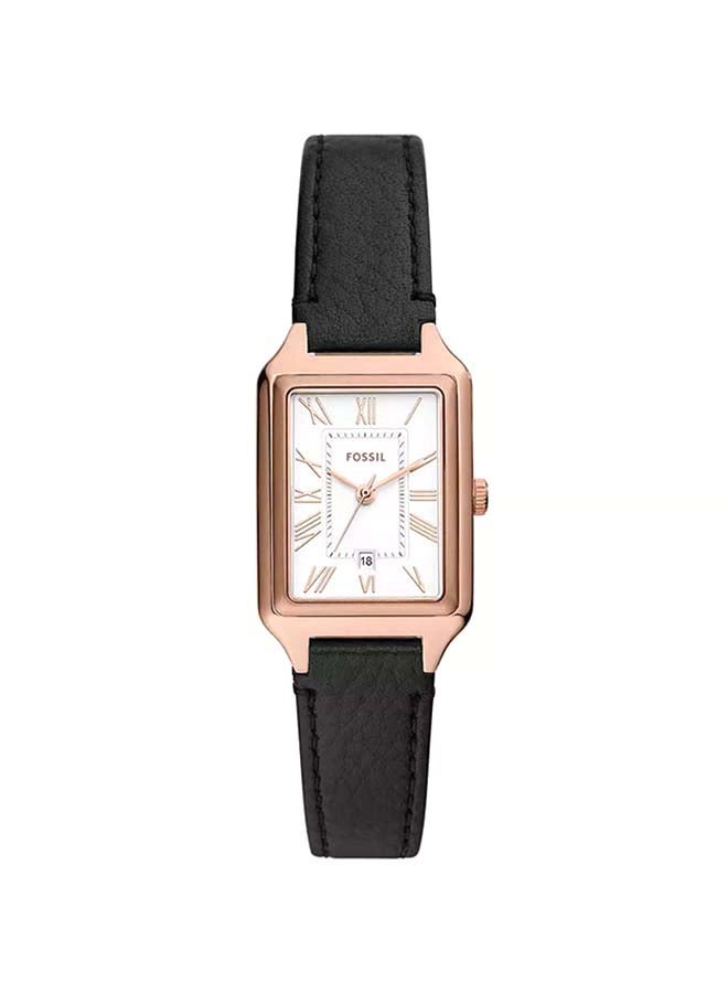 FOSSIL Women Raquel Three-Hand Date Black LiteHide™ Leather Watch ES5310 -23mm - Image 1