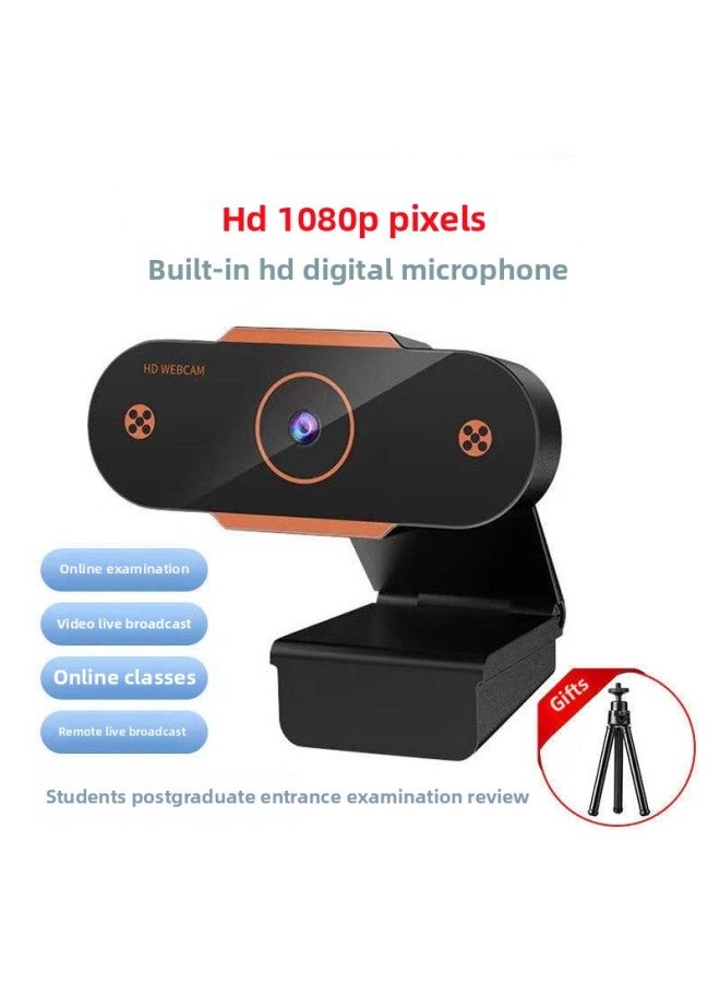 HD Desktop USB Live 4K Camera Network Computer Camera Network Lesson Microphone Notebook Desktop-Color:1080p (auto Focus - Imported Silicon Microphone) + Bracket + Plug And Play + Driver-free - Image 1