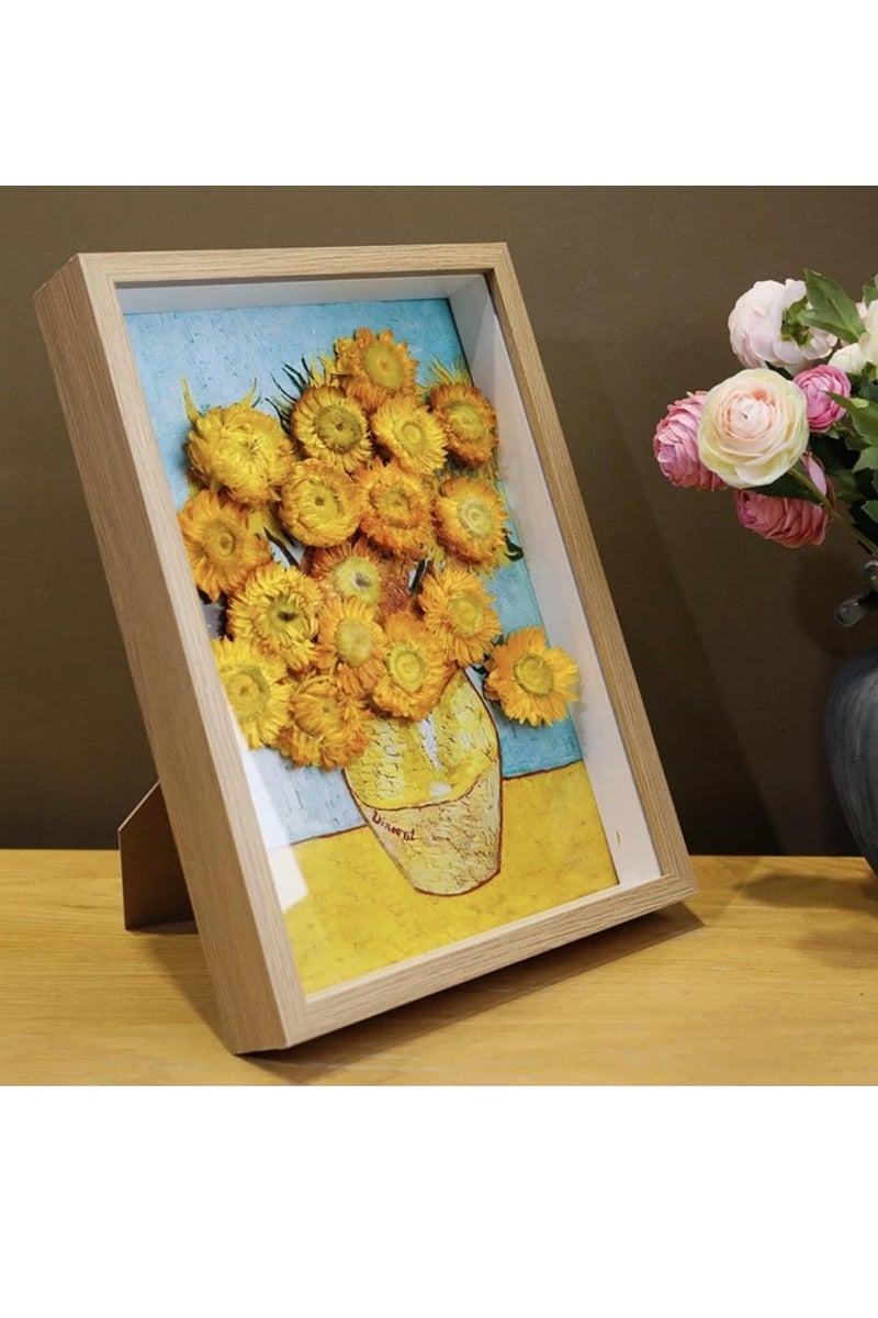 M MIAOYAN Sunflower Preserved Flower 3D Photo Frame | Handmade Luxury Table Decor | Creative Birthday Gift  - Image 2