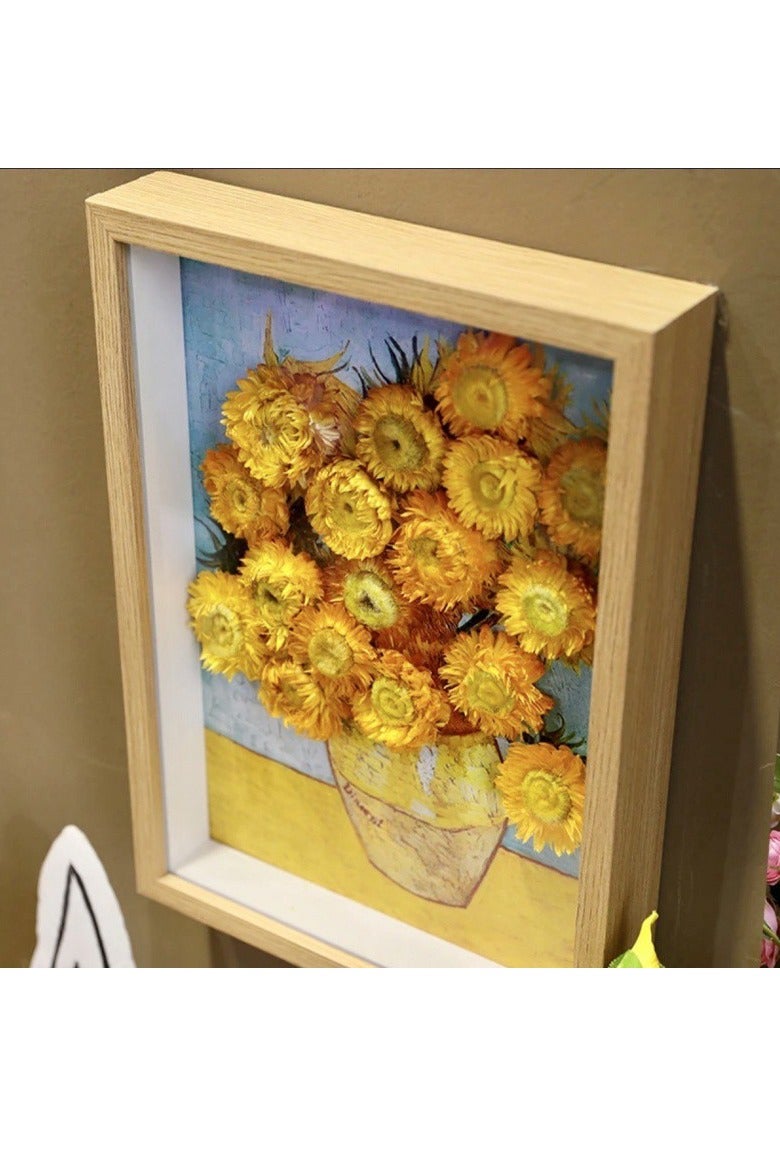M MIAOYAN Sunflower Preserved Flower 3D Photo Frame | Handmade Luxury Table Decor | Creative Birthday Gift  - Image 3
