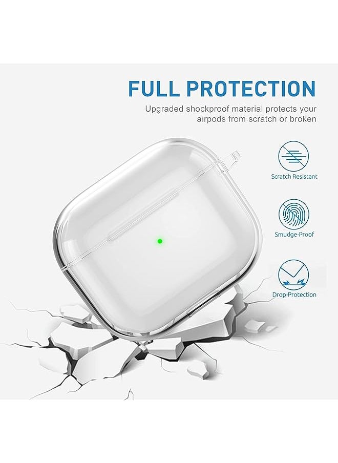 erorex - Compatible Airpods 3 Case Clear Airpods 3Rd Generation Case With Keychain Soft Tpu Protective Shockproof Cover For Girls Women Men Compatible With Airpods 3 Gen Case Clear - Image 1