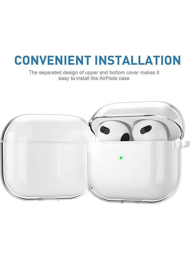 erorex - Compatible Airpods 3 Case Clear Airpods 3Rd Generation Case With Keychain Soft Tpu Protective Shockproof Cover For Girls Women Men Compatible With Airpods 3 Gen Case Clear - Image 1