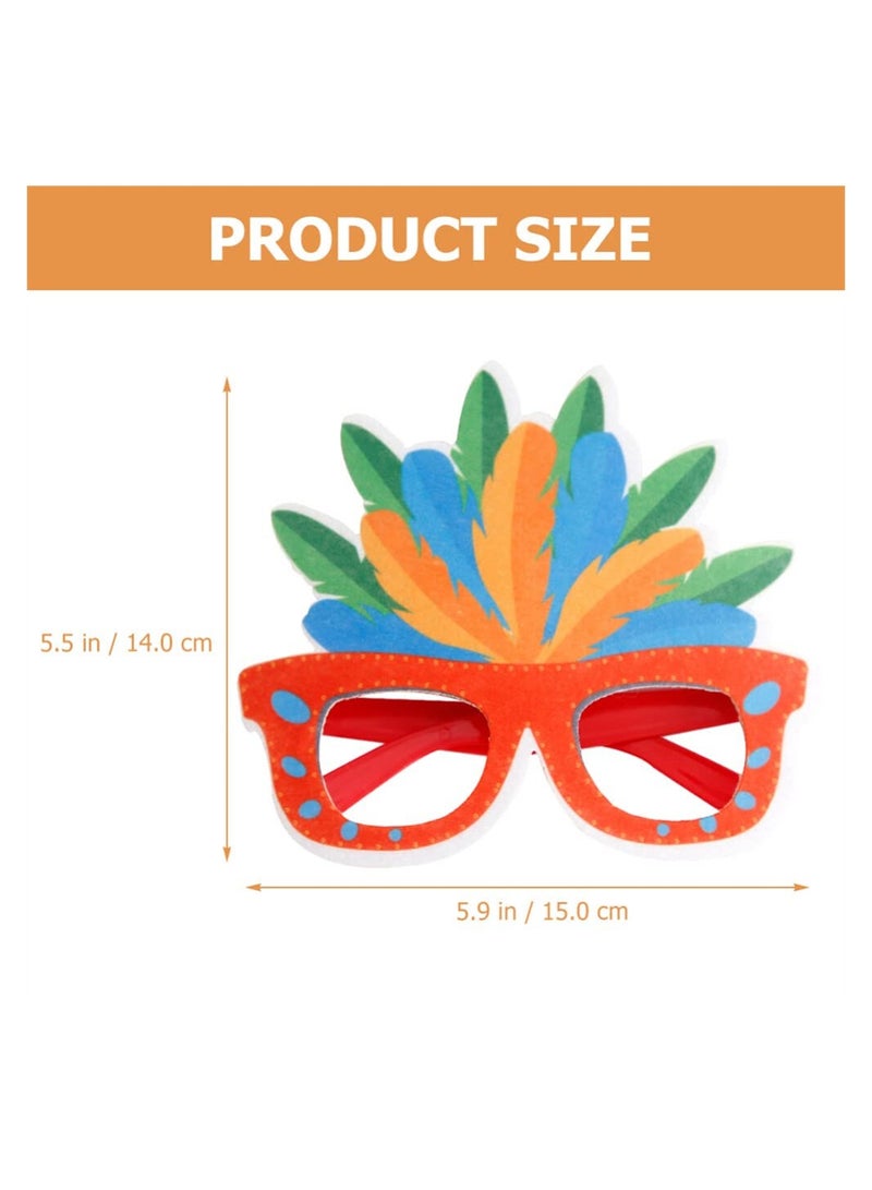 Colorful Fun Carnival Sunglasses 6Pack Masquerade Party Glasses Colorful Feather Frames Ideal for Festivals and Costume Events - Image 3