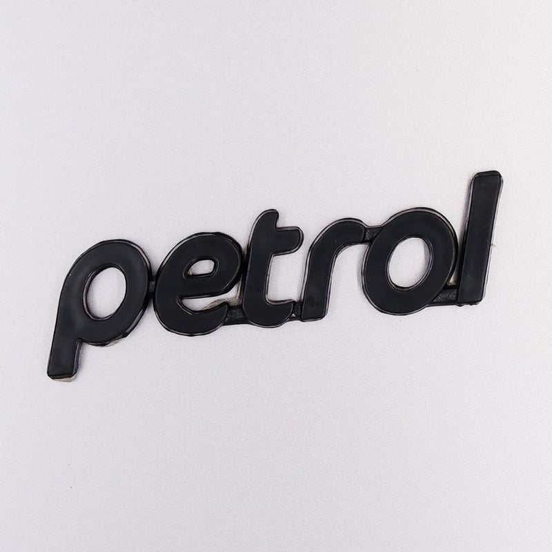 Asraw Chrome Finish Car Fuel Tank Sticker - Fuel Tank Logo Emblem Badge Monogram Universal for Car (Petrol Black 3x9cm) - Image 1