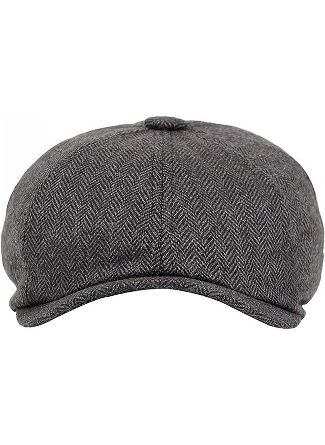 Arabest - Men's Cotton Flat Cap Ivy Gatsby Newsboy Hat, Breathable Hat Beret Cap Cabbie Caps for Men Women, 8 Panel Herringbone Tweed Gatsby Hat - Image 1