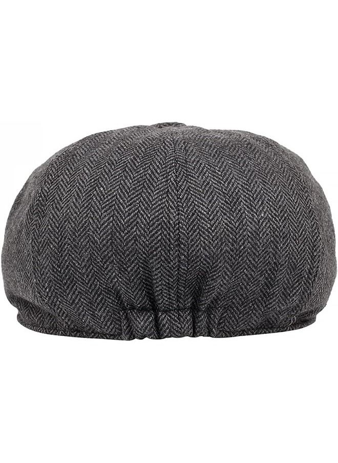 Arabest - Men's Cotton Flat Cap Ivy Gatsby Newsboy Hat, Breathable Hat Beret Cap Cabbie Caps for Men Women, 8 Panel Herringbone Tweed Gatsby Hat - Image 1
