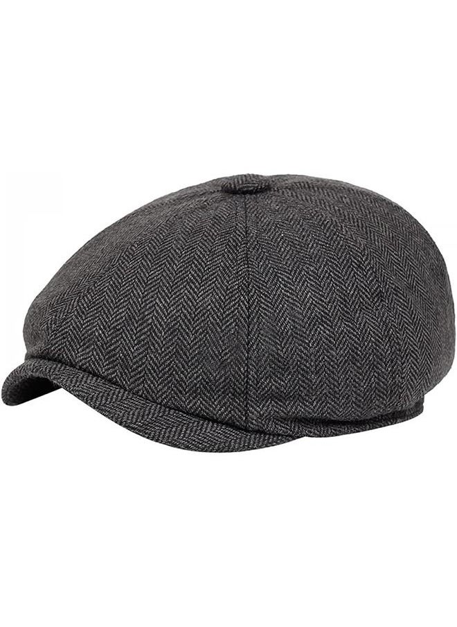 Arabest - Men's Cotton Flat Cap Ivy Gatsby Newsboy Hat, Breathable Hat Beret Cap Cabbie Caps for Men Women, 8 Panel Herringbone Tweed Gatsby Hat - Image 1