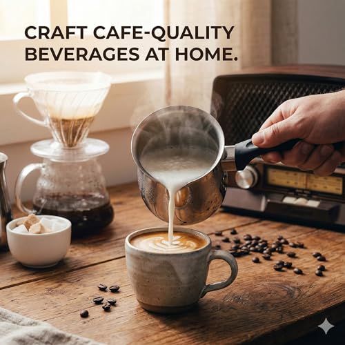 finality Stainless Steel Tea Pot & Milk Pot with Handle, 350ml, Silver | Small Coffee Warmer for Milk, Tea, Turkish Coffee & Boiling Use - Image 3