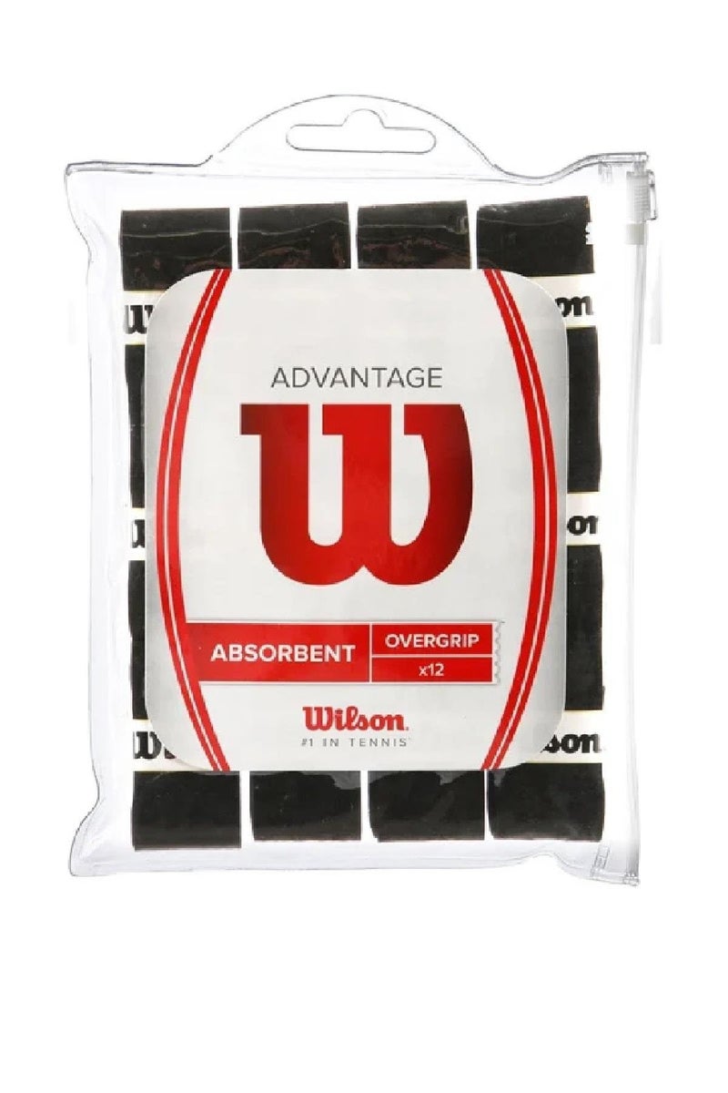 Wilson Overgrip, Advantage Overgrip, Unisex, Black, Pack of 12, WRZ4034BK Multi-Color