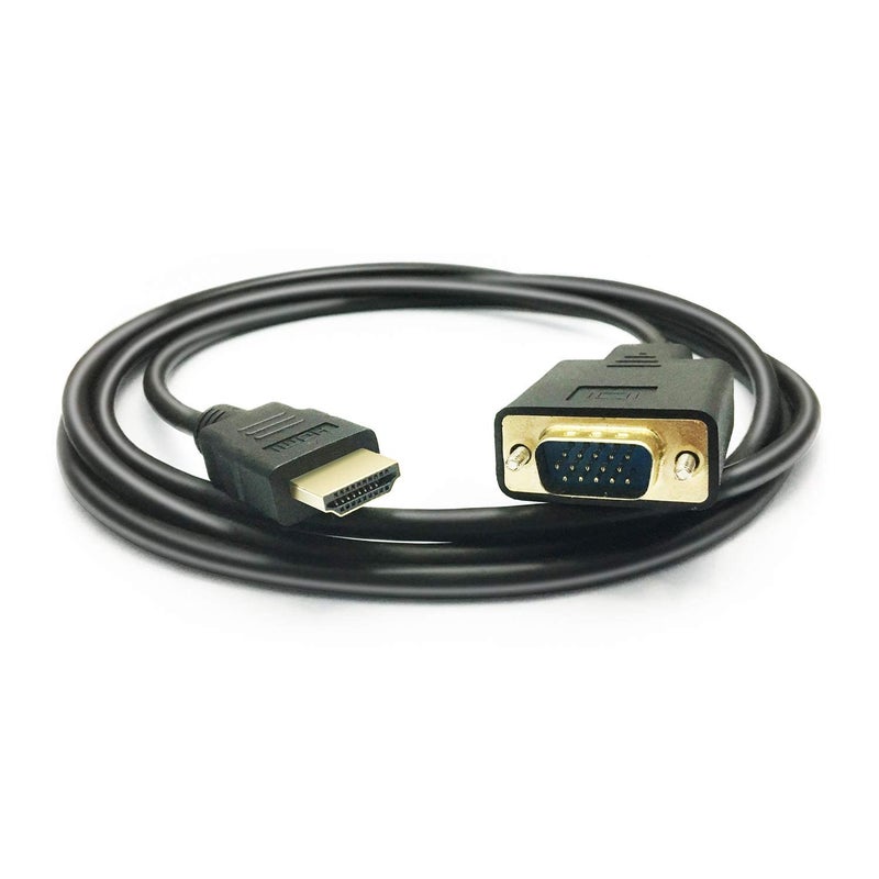 Generic HDMI to VGA Converter Adapter Cable - 6ft/1.8M - Full 1080P Support for PC, Laptop, HDTV to VGA Monitors, Projector - Image 1