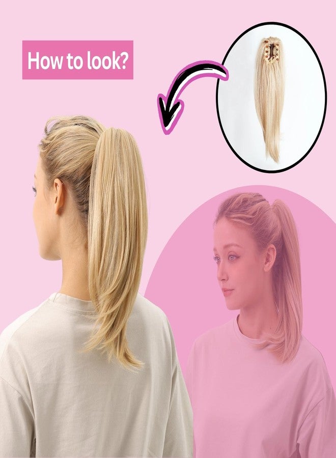 JUVABUN Straight ponytail 15''-Salt And Pepper|Claw Clip In Ponytail Hair Extensions | Synthetic clips pony tails hair extensions |Hair Extensions for Women|Straight ponytail extension real human hair - Image 5