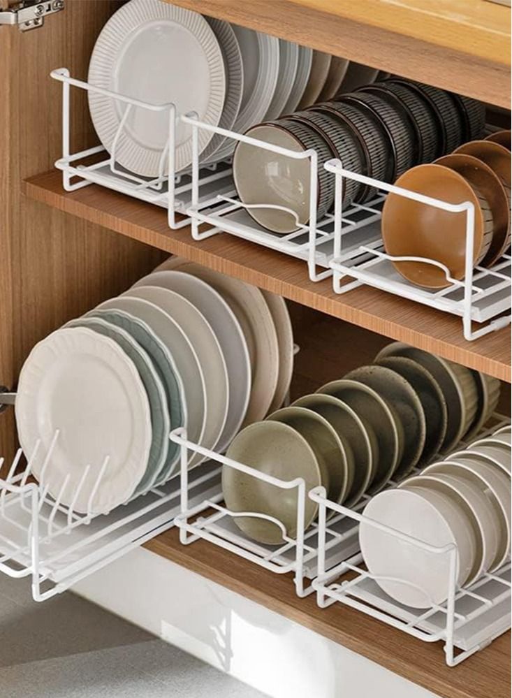 Perfii Stainless Steel Dish Rack with Removable Cutlery Holder and Drainboard Compact Dish Drainer and Storage Rack for Bowls Plates and Utensils Ideal for Kitchen Countertop Sink or Cabinet - Image 2