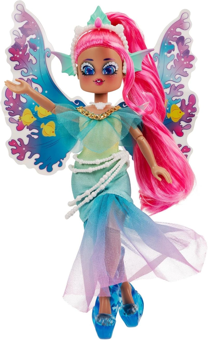 Royale High 9” Fashion Doll - Mermia The Water Fairy, Wave 1, Series 1 - Fairy Journal, Comb, and Virtual Item Code Included - Ages 5+ - Image 1