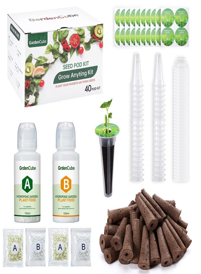 GARDENCUBE مجموعة كبسولات الزراعة المائية من جاردن كيوب، 166 قطعة: متوافقة مع مجموعات زراعة الأعشاب من أيروغاردن - تتضمن إسفنجات الزراعة، وسلال الزراعة، وأغطية الزراعة، وملصقات، ومغذيات نباتية A وB - مستلزمات الزراعة المائية لمعظم العلامات التجارية - Image 1